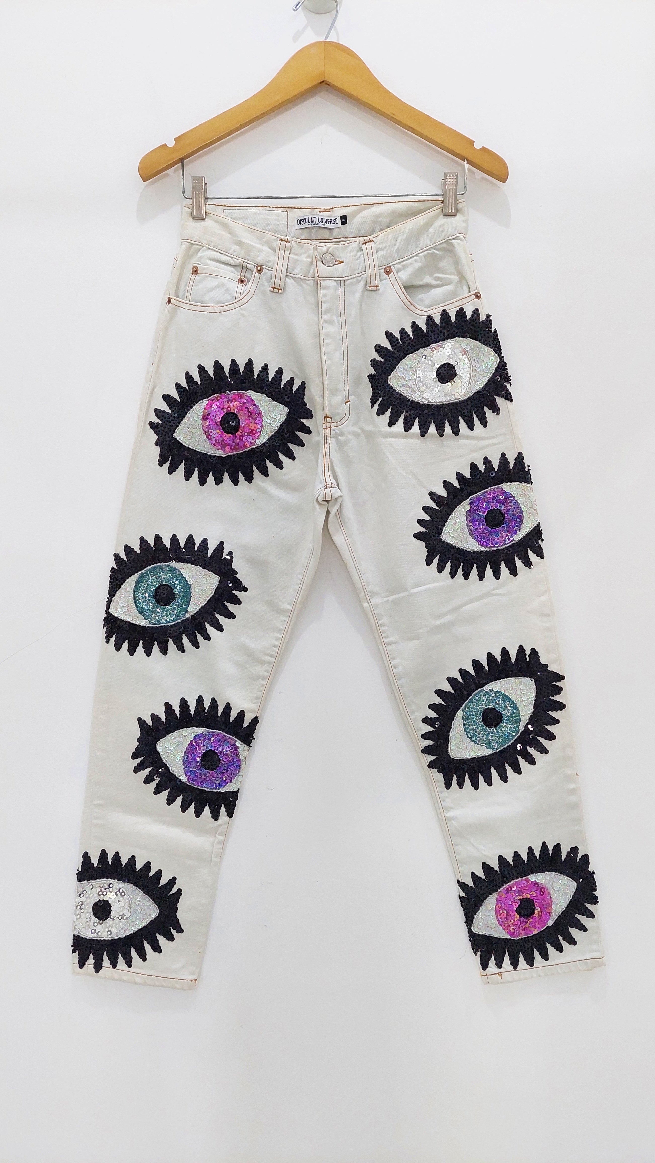 The Classic DU Evil Eye Jeans White