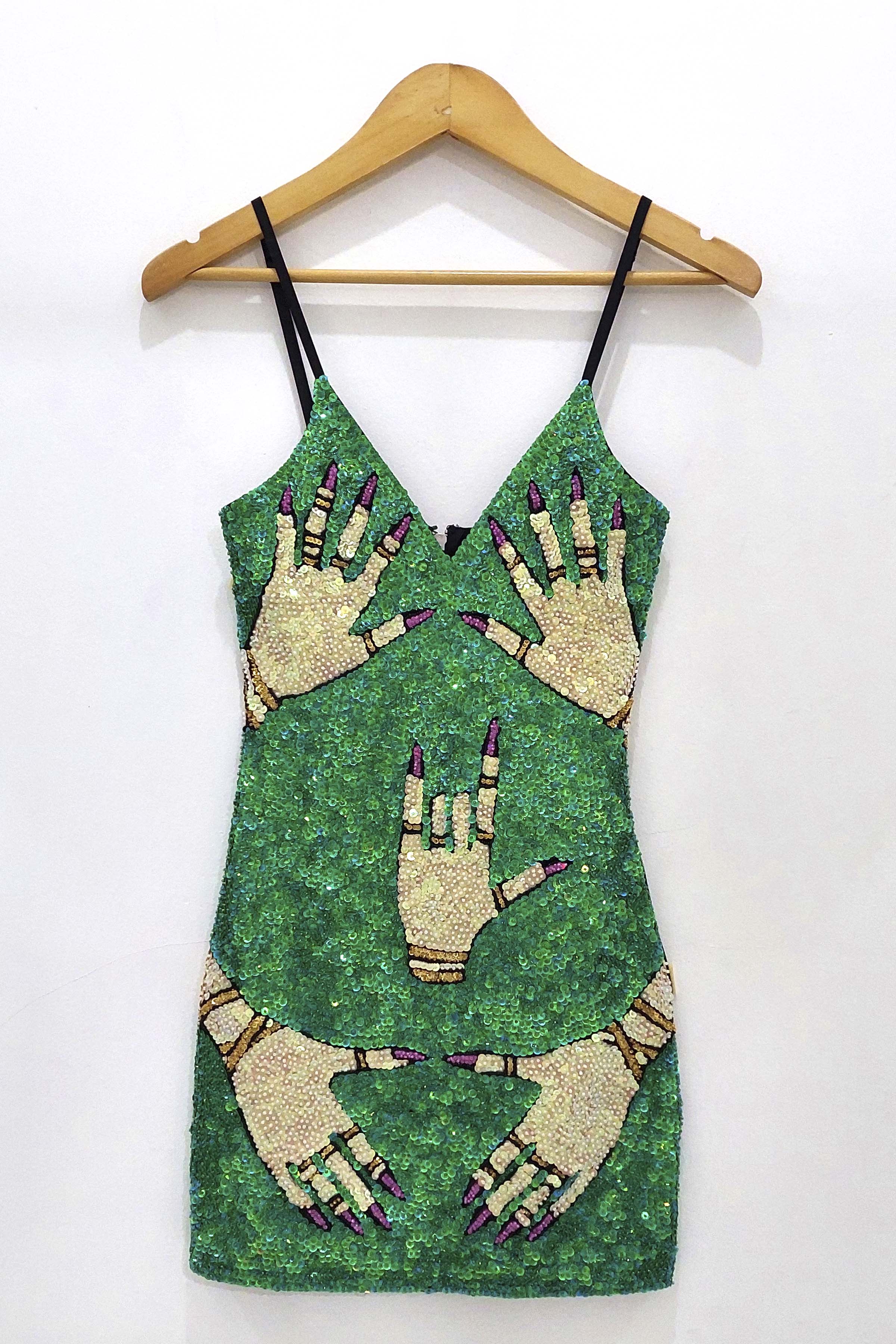 Green Hands Dress Variation 1 (white)