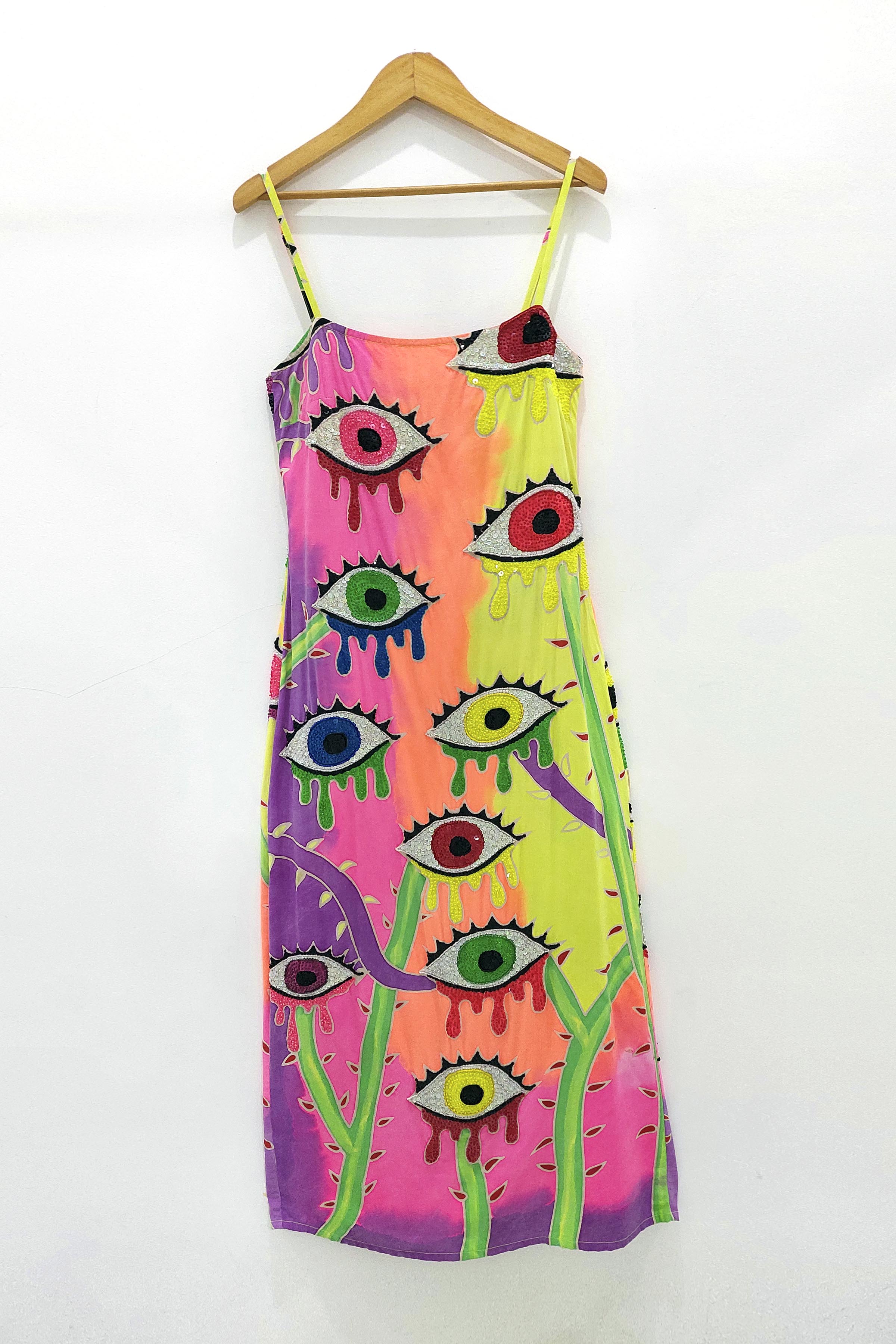 Cactus Evil Eye Batik Sequined Dress