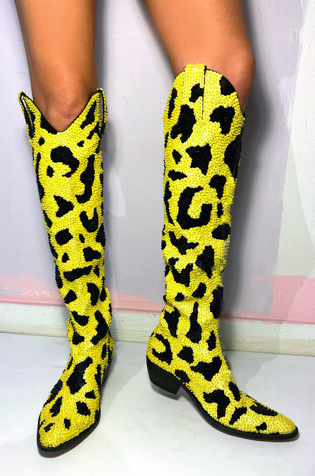 The Yellow Leopard Cowboy Boots