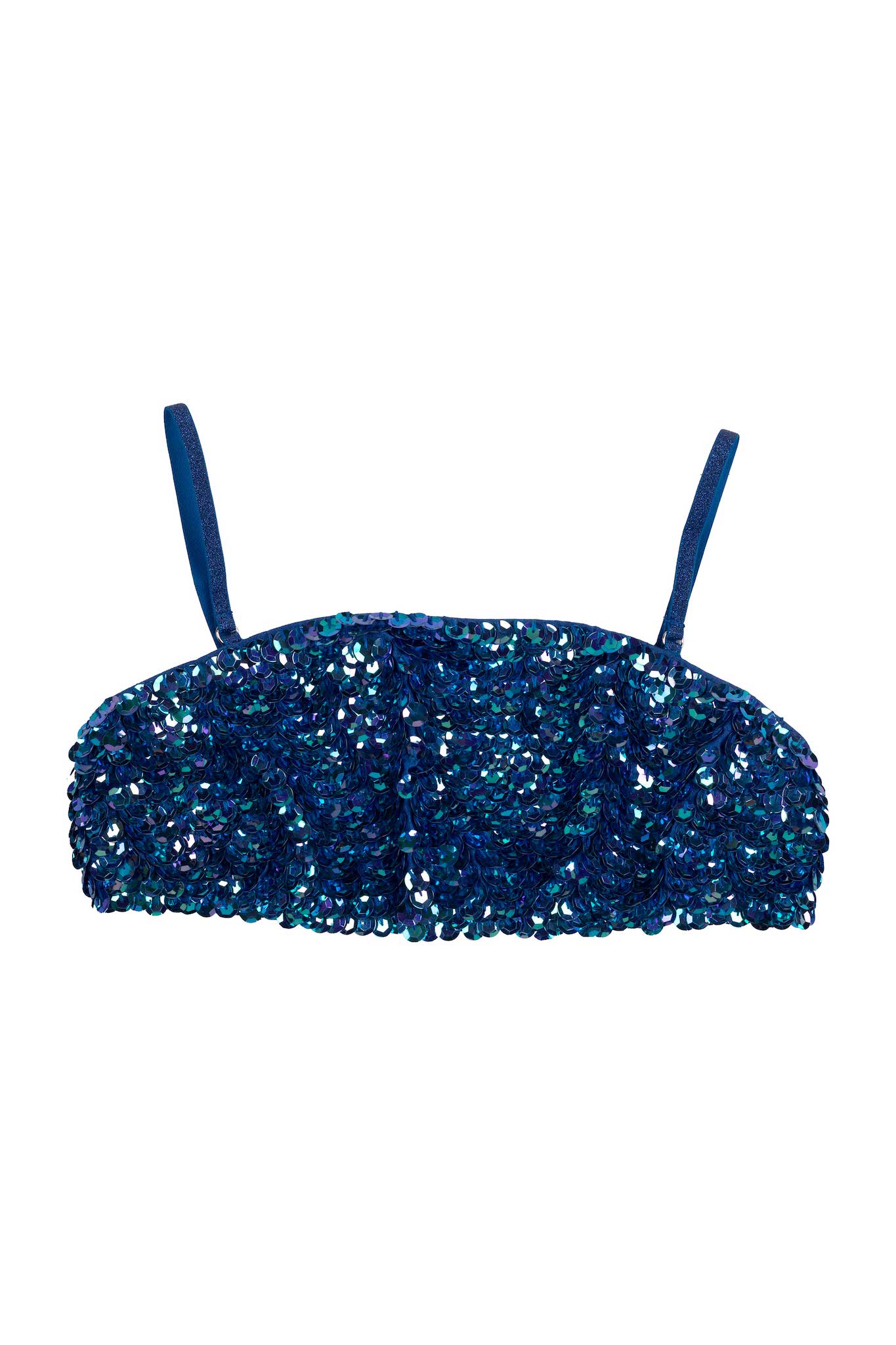 Hand-Sequinned Blue Bandeau