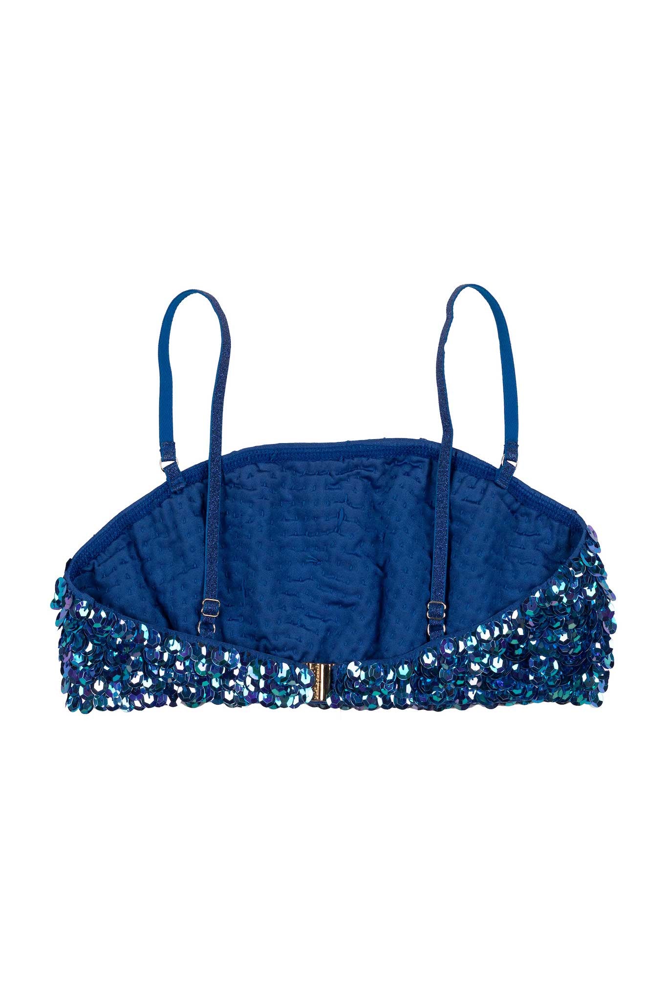 Hand-Sequinned Blue Bandeau