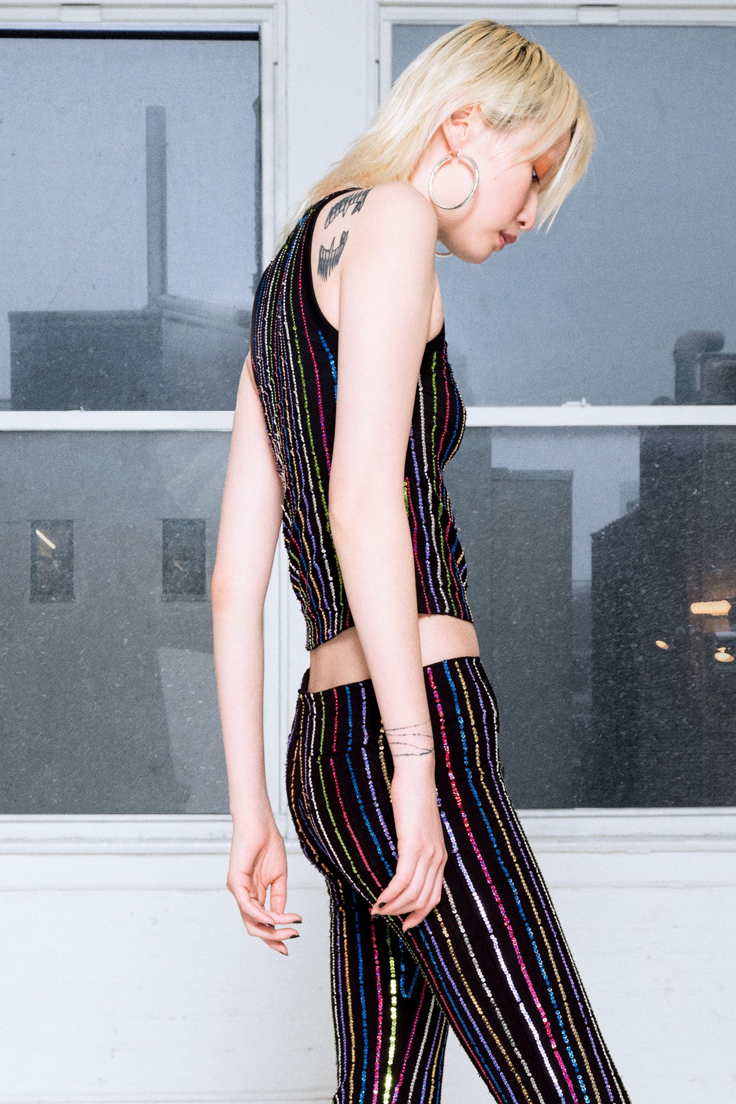 1999 Pinstripe Tank in Rainbow