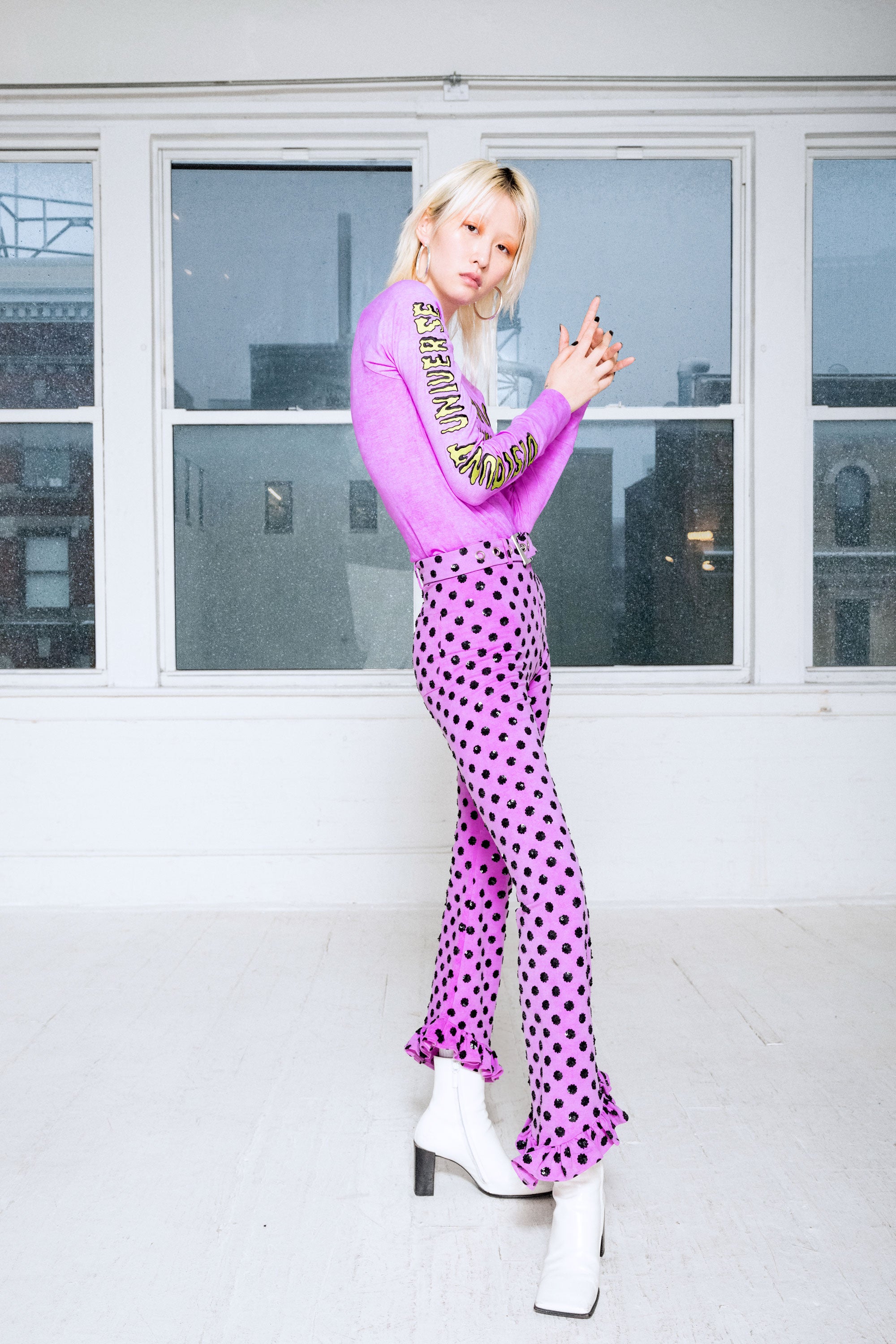 The Modern Love Sequin Pants in Purple